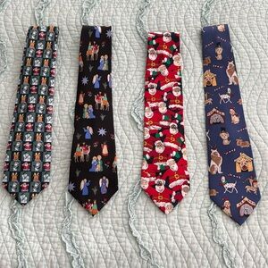 Four like New, Festive Christmas ties.
